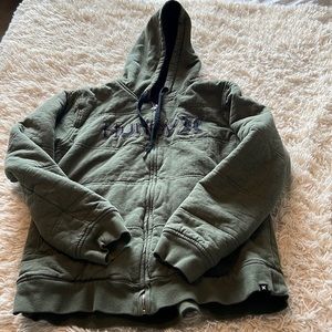 Hurley Men’s Fleece Lined Zip-up Hoodie, size L.